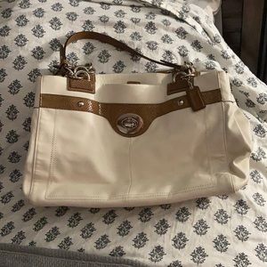 White Leather COACH Purse